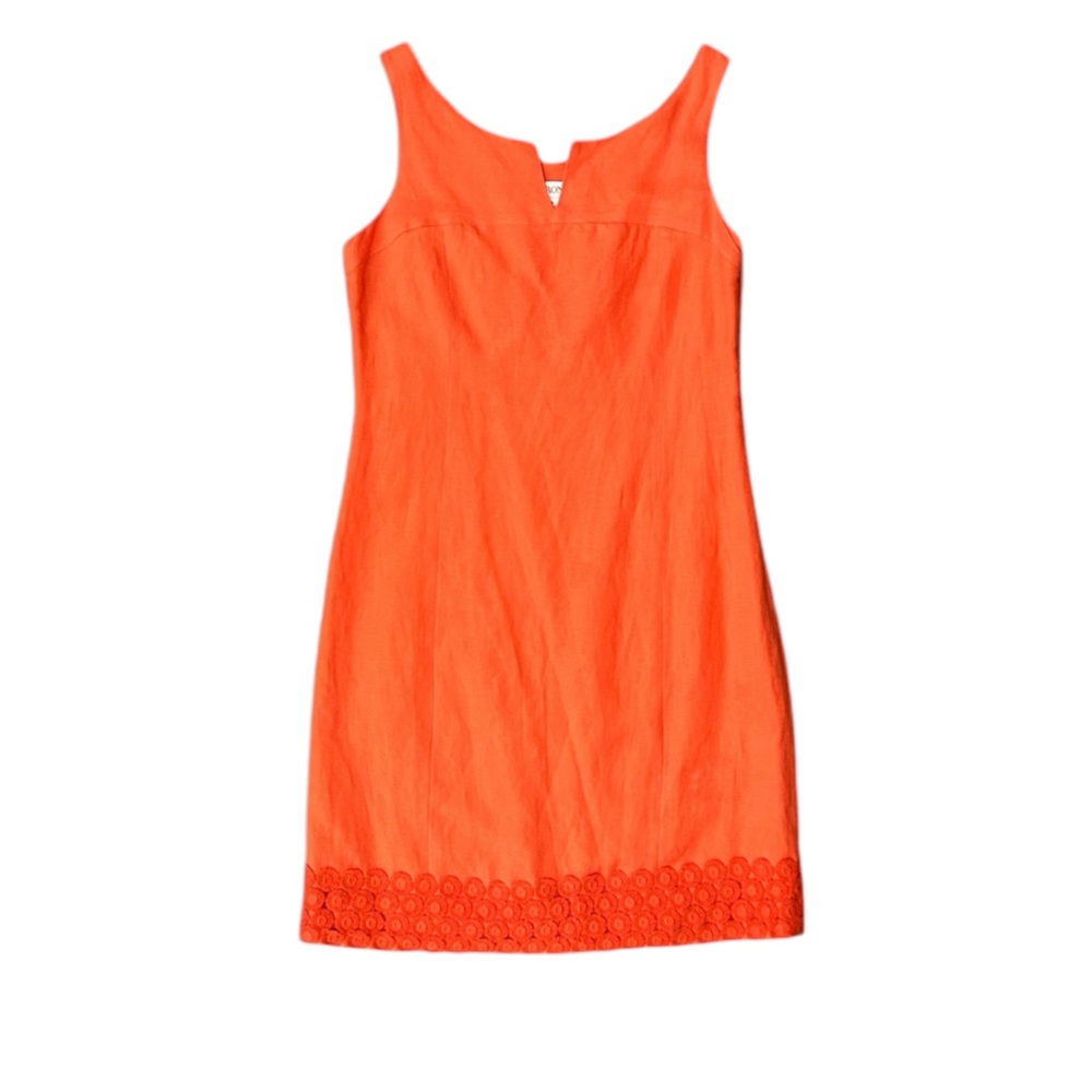 Merona Orange Linen Blend Sleeveless Shift Dress Women’s Size 6
